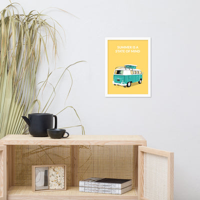 Gerahmtes Kunstposter - VW Bus California Summer by Katrin Queck